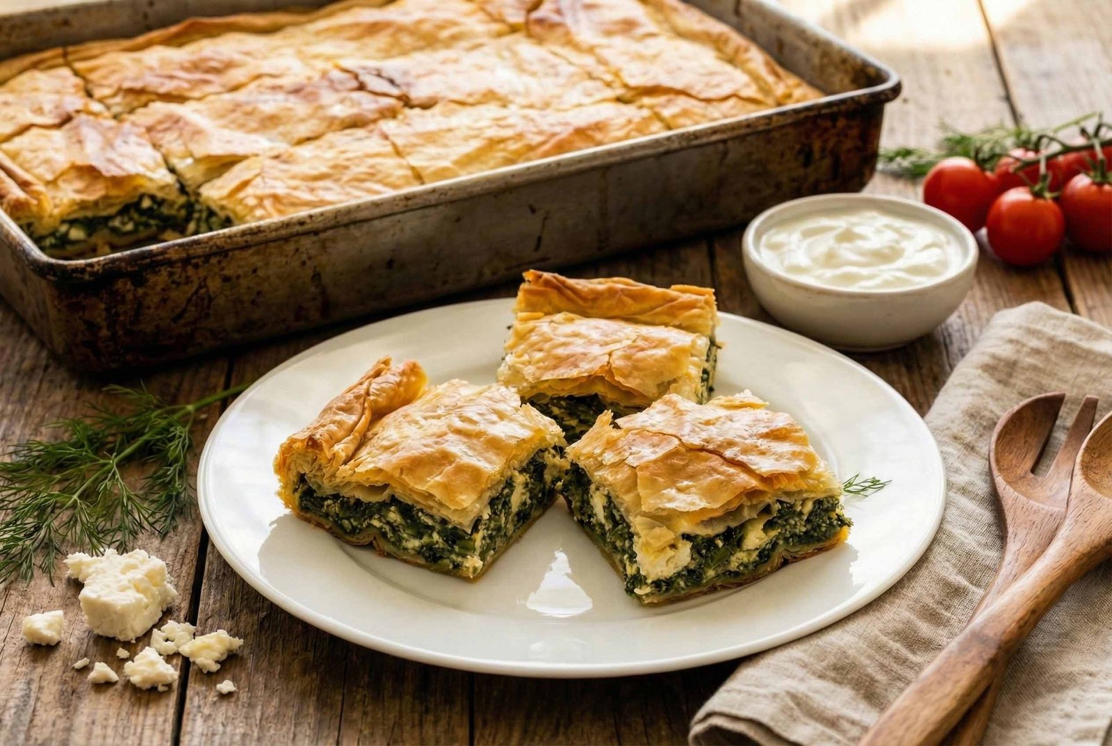 Homemade spinach pie